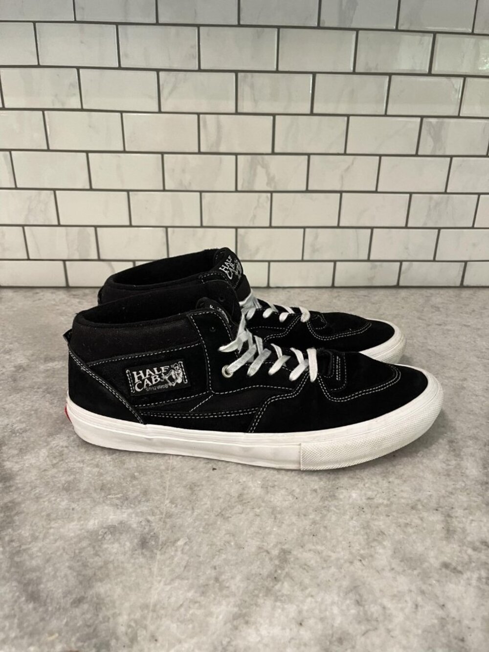 Vans Half Cab Sneakers Shoes Mens Size 12 Black Suede Skateboarding PopCrush